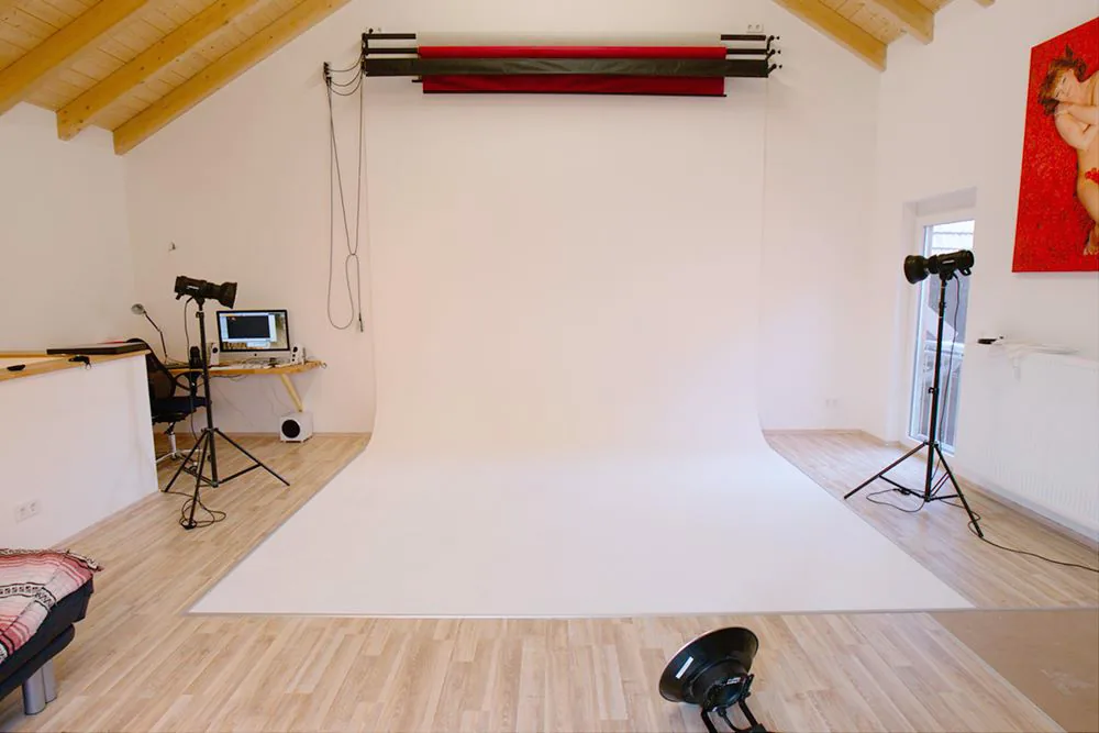 Fotostudio Ritter, Blick in den Studioraum in Hagenbach